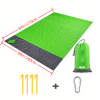 1pc Outdoor Camping Picnic Mat; Oxford Cloth Portable Mat; Folding Waterproof Moisture-proof Mat For Beach - Green - 78.74*82.68inch