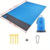 1pc Outdoor Camping Picnic Mat; Oxford Cloth Portable Mat; Folding Waterproof Moisture-proof Mat For Beach - Blue - 78.74*82.68inch