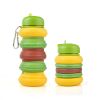 550ML Collapsible Water Bottles Outdoor Sports Fold Water Cup Silicone Leakproof Portable Kettle Travel Children Adult Bottle - 550ML - B