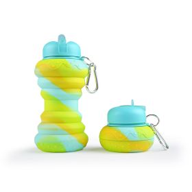 550ML Collapsible Water Bottles Outdoor Sports Fold Water Cup Silicone Leakproof Portable Kettle Travel Children Adult Bottle - 550ML - G