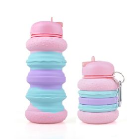 550ML Collapsible Water Bottles Outdoor Sports Fold Water Cup Silicone Leakproof Portable Kettle Travel Children Adult Bottle - 550ML - A