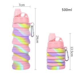 500ml Creative Silicone Folding Water Cup Outdoor Sports Ride Fitness Portable Kettle Camouflage Gift Cup Free Delivery Items - 0.5L - 2