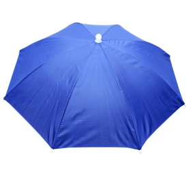 Portable Rain Hat Outdoor Folding Umbrella Fishing Sun Shade Anti-UV Camping Fishing Headwear Cap Beach Head Hat Accessory - Sapphire Blue