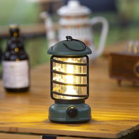 400 Lumens NEW Retro Camping Lights; Atmosphere Tent Lights COB Battery Lighting Hanging Lights; Outdoor Camping Accessories - L803B-Green