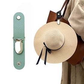 Leather Hat Holder Clip For Travel On Bag Backpack Luggage; Multifunctional Cap Clip; Travel And Camping Accessories - Light Blue