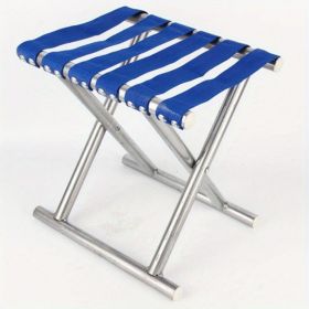 1pc Durable Folding Stool; Portable Stool For Camping Fishing; Fishing Accessories - Blue - Without Backrest