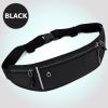 Small Fitness Waist Bag (Fit Up To 75kg) With Adjustable Strap For Hiking Running Outdoor Traveling - Black