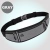 Small Fitness Waist Bag (Fit Up To 75kg) With Adjustable Strap For Hiking Running Outdoor Traveling - Gray