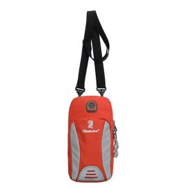 Mini Zipper Phone Arm Bag; Multi Functional Crossbody Bag; Casual Wrist Sports Bag For Outdoor - Red