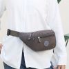 Simple Waist Bag; Letter Patch Decor Crossbody Bag; Casual Nylon Phone Bag For Outdoor Travel Sports - Grey