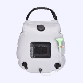 20L Outdoor Bathing Bag Solar Hiking Camping Shower Bag Portable Heating Bathing Water Storage Bag Hose Switchable Shower Head - White