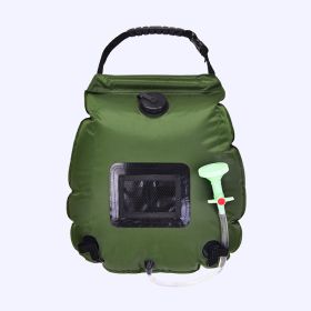 20L Outdoor Bathing Bag Solar Hiking Camping Shower Bag Portable Heating Bathing Water Storage Bag Hose Switchable Shower Head - Green