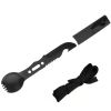 Camping Tableware Outdoor Stainless Steel Knife Fork Spoon Portable Multi-function Picnic Cutlery Outdoor Camping Equipment - Black