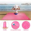 Portable Beach Blanket 4.6' x 6.6' Waterproof Foldable Camping Rug Pocket Sandproof Picnic Mat - Pink