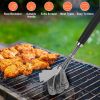 BBQ Grill Cleaning Brush Stainless Steel Barbecue Cleaner Scraper 16.5in Handle Stiff Wire Bristles For Grill Cooking Grates - Silver