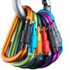 Aluminum D-Ring Locking Carabiner Light but Strong NOT for Climbing(Pack of 10) - color