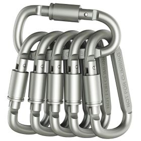 Aluminum D-Ring Locking Carabiner Light but Strong NOT for Climbing(Pack of 10) - white