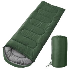 Camping Sleeping Bags for Adults Teens Moisture-Proof Hiking Sleep Bag with Carry Bag for Spring Autumn Winter Seasons - Army Green