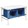 Height Adjustable Folding Camping  Table - Blue