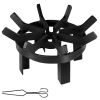 Backyard Camping Round Fire Pit Wheels Fire Pit Grate  - Black - 12 x 12 inch