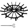 Backyard Camping Round Fire Pit Wheels Fire Pit Grate  - Black - 28 x 28 inch