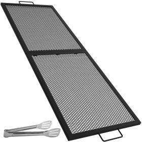 Festives Camping Party Square Cooking Grate Fire Pit Grill - As pic show - 40" x 15"