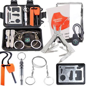 Camping Hiking Outdoor Emergency Survival Kit - Black A - Survival Kit