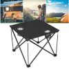 Foldable Camping Table Portable Picnic Table Lightweight Travel Desk - Black