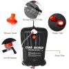 Portable Solar Heated Shower Bag Camping Shower Bath Water Bag 5 Gallons  - Black