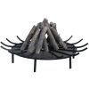 Fire Grate Log Grate Wrought Iron Fire Pit Round Spider Wagon Wheel Carbon frame - black