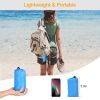 Portable Beach Blanket 4.6' x 6.6' Waterproof Foldable Camping Rug Pocket Sandproof Picnic Mat - Blue