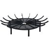 Fire Grate Log Grate Wrought Iron Fire Pit Round Spider Wagon Wheel Carbon frame - black