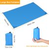 Portable Beach Blanket 4.6' x 6.6' Waterproof Foldable Camping Rug Pocket Sandproof Picnic Mat - Blue