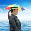 Portable Rain Hat Outdoor Folding Umbrella Fishing Sun Shade Anti-UV Camping Fishing Headwear Cap Beach Head Hat Accessory - Watermelon Rind