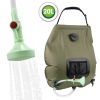 20L Outdoor Bathing Bag Solar Hiking Camping Shower Bag Portable Heating Bathing Water Storage Bag Hose Switchable Shower Head - Green