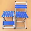 1pc Durable Folding Stool; Portable Stool For Camping Fishing; Fishing Accessories - Blue - Without Backrest