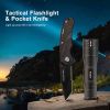 5.3oz Small & Extremely Zoomable LED Tactical Handheld Flashlight with Knife - New