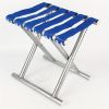 1pc Durable Folding Stool; Portable Stool For Camping Fishing; Fishing Accessories - Blue - Backrest