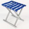 1pc Durable Folding Stool; Portable Stool For Camping Fishing; Fishing Accessories - Blue - Backrest