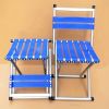 1pc Durable Folding Stool; Portable Stool For Camping Fishing; Fishing Accessories - Blue - Without Backrest