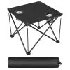 Foldable Camping Table Portable Picnic Table Lightweight Travel Desk - Black