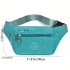 Simple Waist Bag; Letter Patch Decor Crossbody Bag; Casual Nylon Phone Bag For Outdoor Travel Sports - Grey