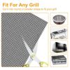 BBQ Grill Mat Non-Stick Mesh Mat Baking Sheet Liner Reusable Reversible Washable  - Black