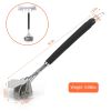 BBQ Grill Cleaning Brush Stainless Steel Barbecue Cleaner Scraper 16.5in Handle Stiff Wire Bristles For Grill Cooking Grates - Silver