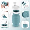 Portable Silicone Folding Cup 320ml Mini Outdoor Picnic Tableware Box Travel Coffee Retractable Wine Glass - Pink - 320ml