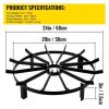 Backyard Camping Round Fire Pit Wheels Fire Pit Grate  - Black - 24 x 24 inch