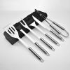 Bbq Barbecue Tools Set Stainless Steel Outdoor Barbecue Tools Combination Set Of Cloth And Tianjin Bag 6 Sets - EN069