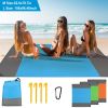 108x96.46in Sand Proof Picnic Blanket Water Resistant Foldable Camping Beach Mat  - Blue - M