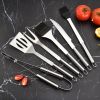 Bbq Barbecue Tools Set Stainless Steel Outdoor Barbecue Tools Combination Set Of Cloth And Tianjin Bag 6 Sets - EN069