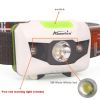 AloneFire HP30 3W Red White LED Lightweight Light; AAA Battery Headlamp; Portable Headlight For Outdoor Fishing Camping & Climbing - Black - White